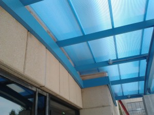 Glass Canopy System in blue