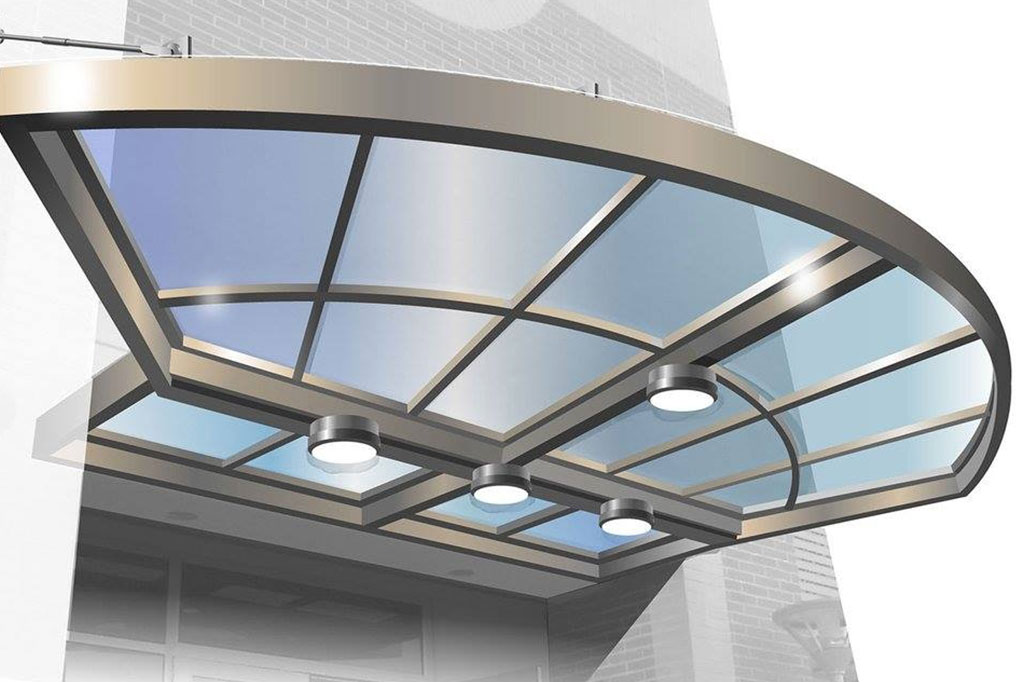 Modern Glass Awning, Modern Canopy Design, Modern Glass Awning